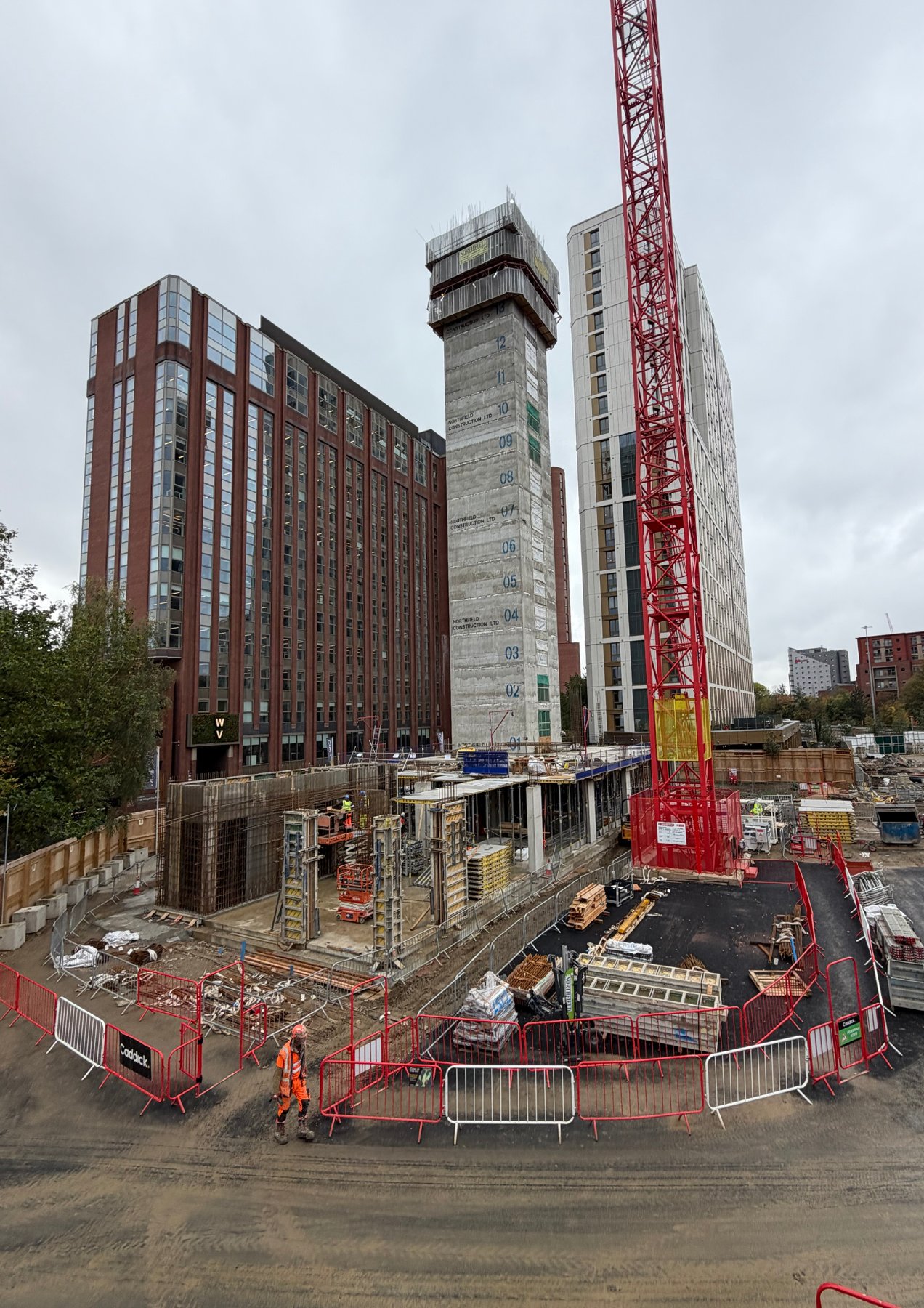 Concrete core and ground-floor frame of the Second Nature hotel, Lisbon Street, Leeds, October 2026